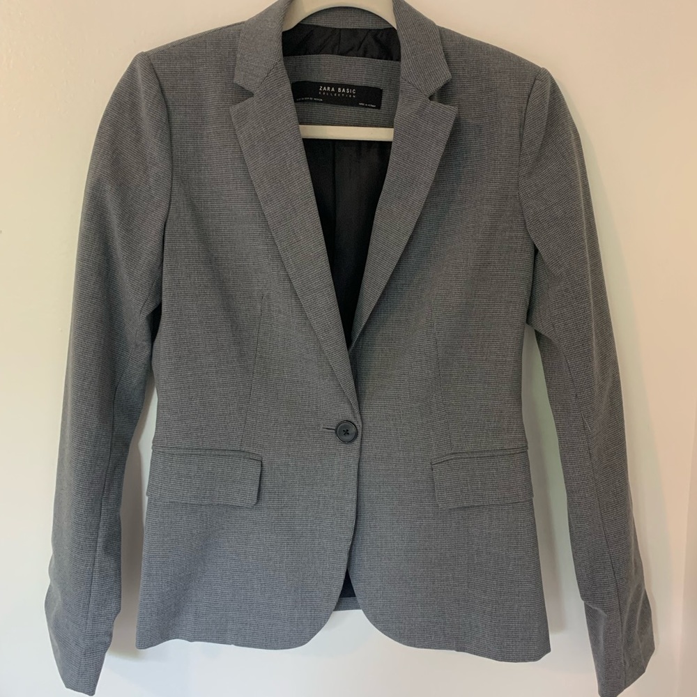 ZARA BASIC GREY BLAZER Size 2